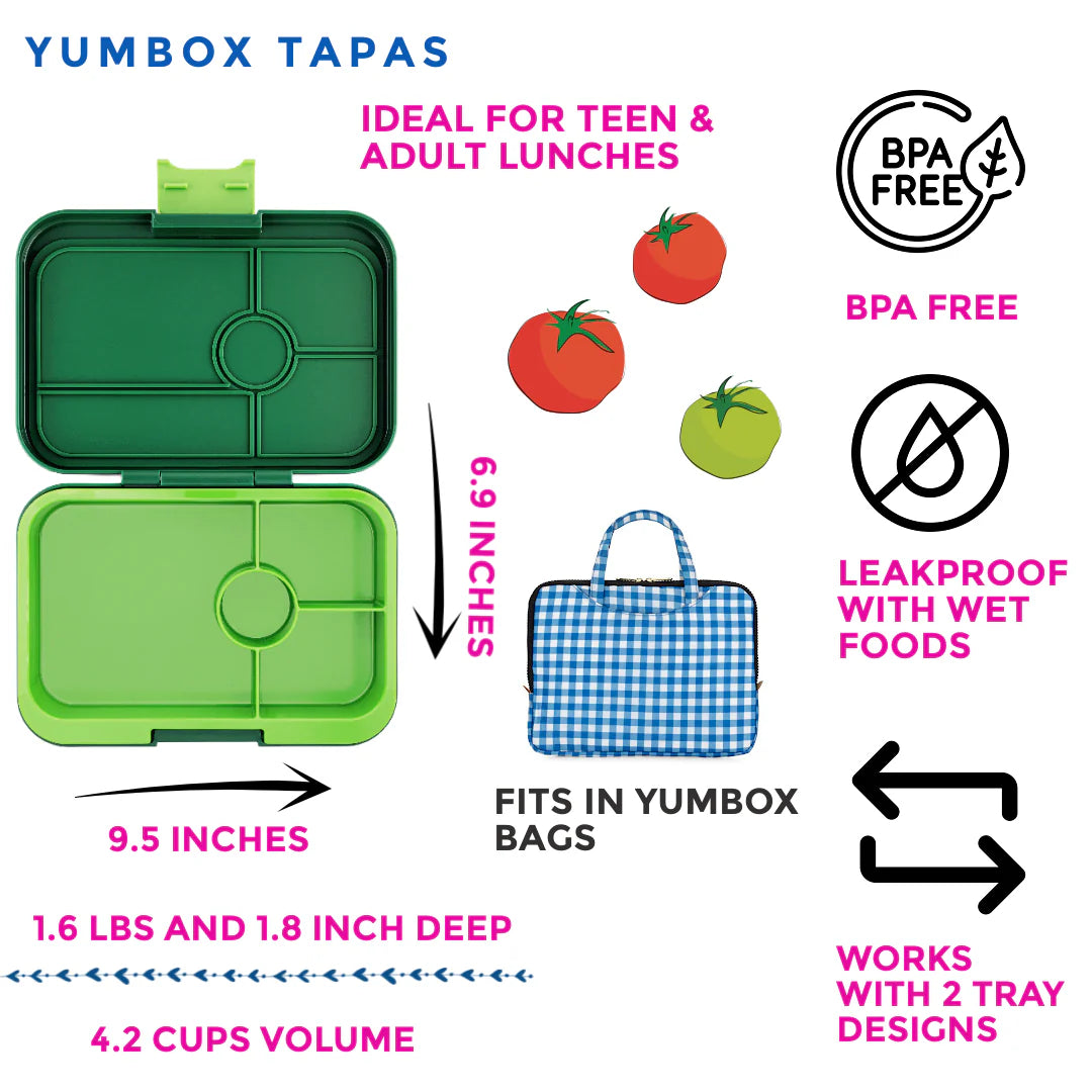 Yumbox Tapas XL Palm Green / Solid Lime (4 compartimente)