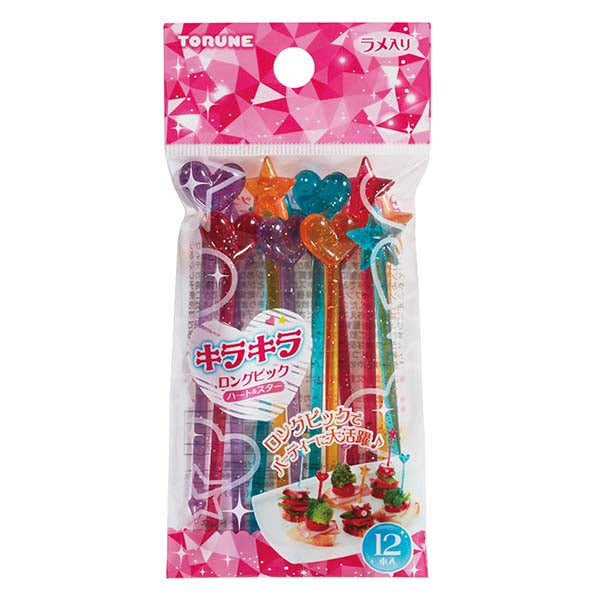 12 mini bețișoare cu sclipici (inimă și stea)