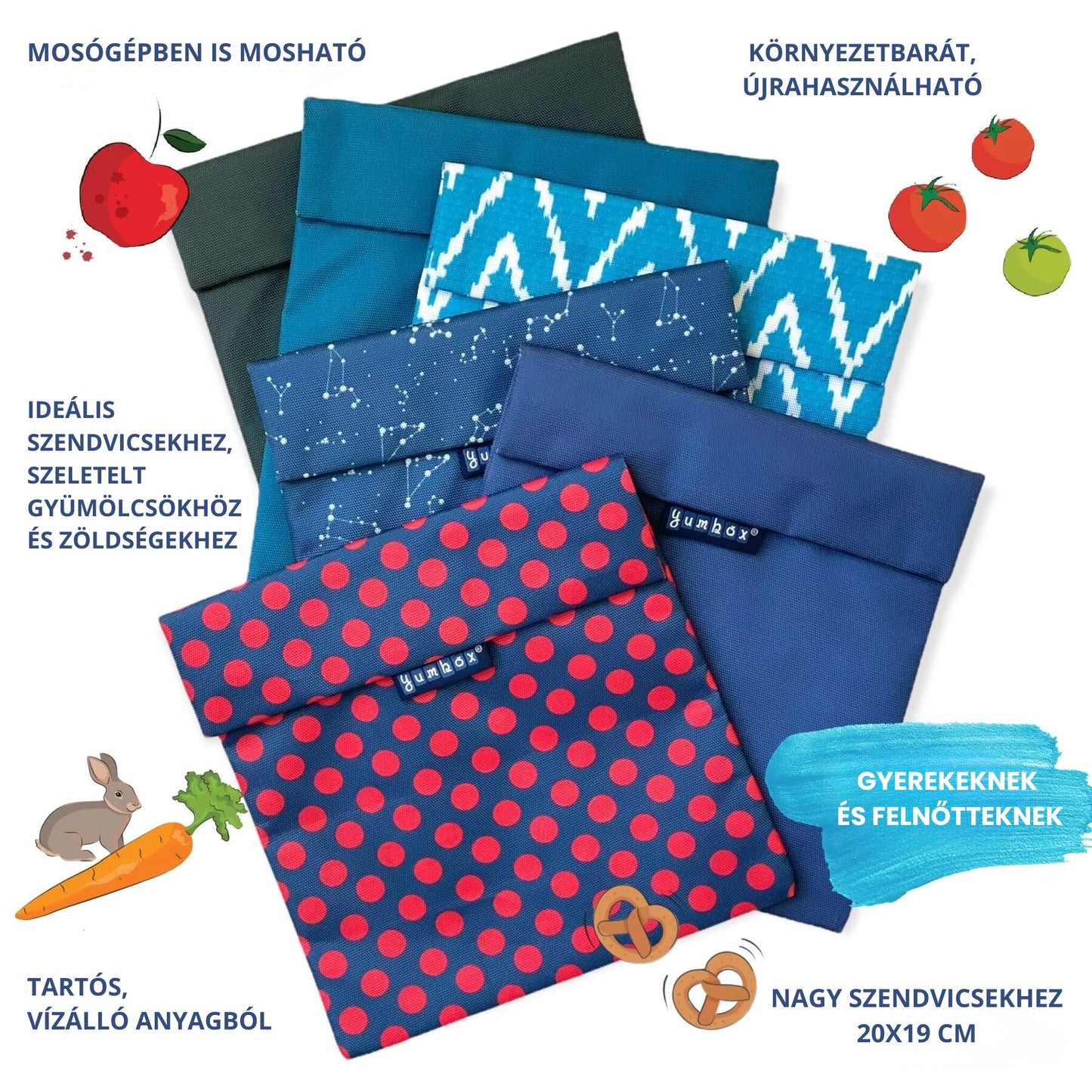 Ambalaj pentru sandviș Yumbox Pochette - Albastru închis