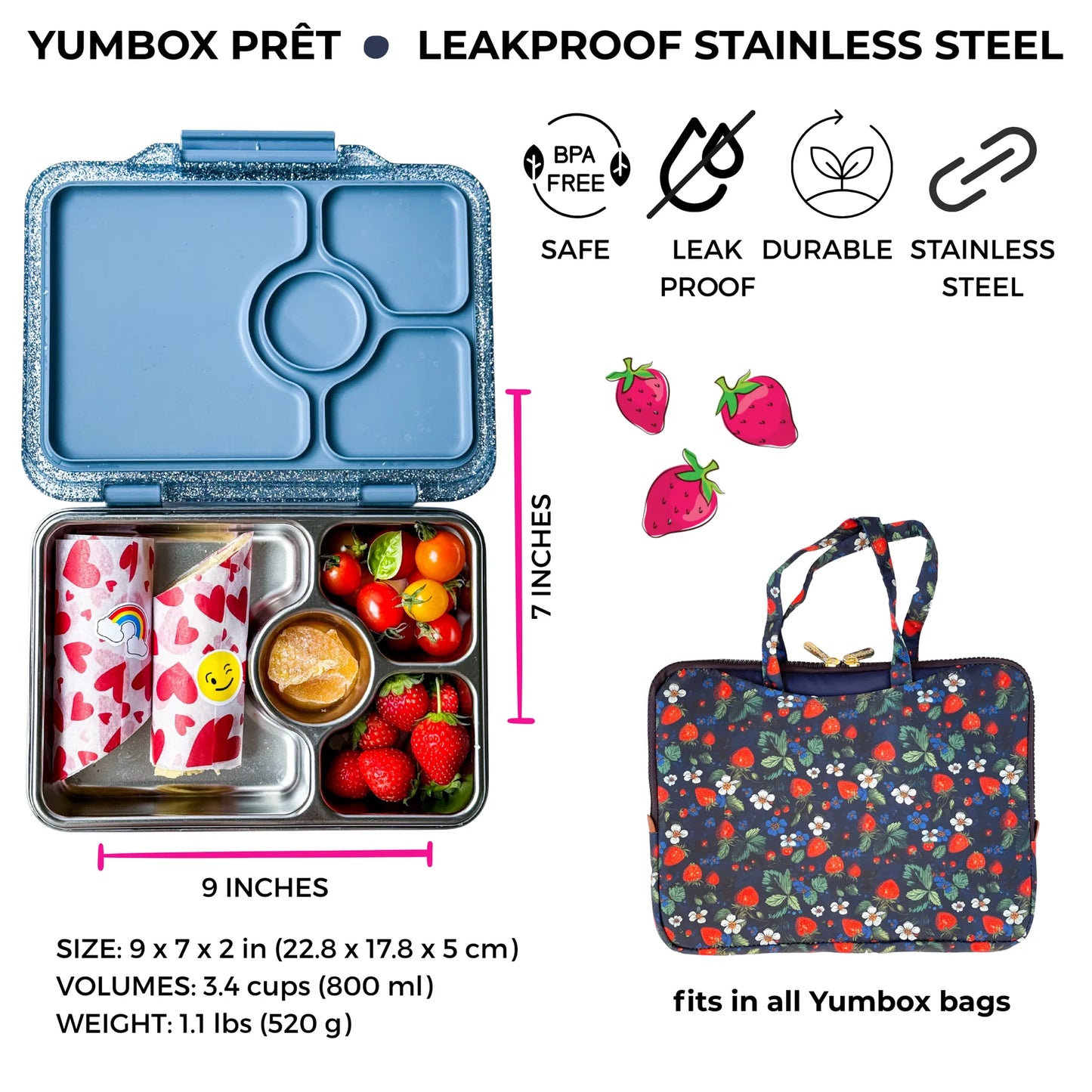 Yumbox Pret Paris Blue Glitter