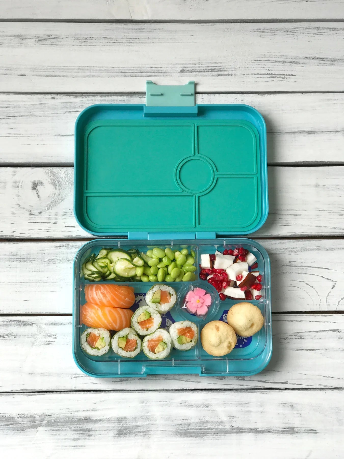 Yumbox Tapas XL Antibes blue / Pastel Jungle (5 compartimente)