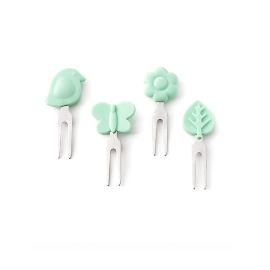 4 mini furculițe din oțel inoxidabil - Grădina fermecată