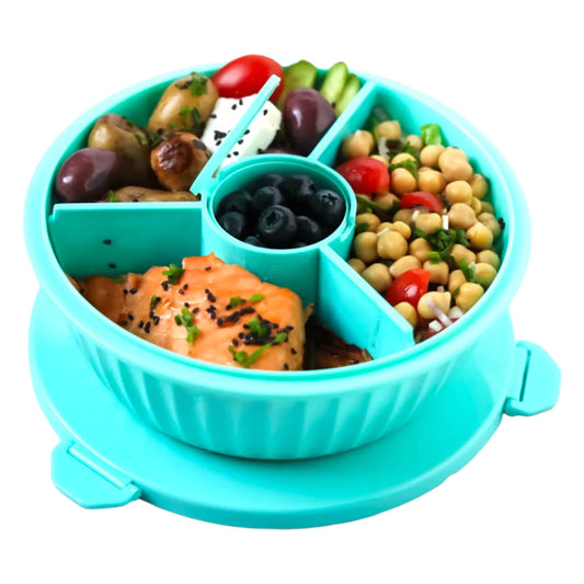 Recipient pentru salate Yumbox - albastru deschis