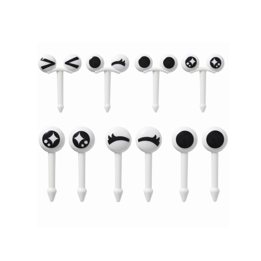 10 mini bețișoare - ochi alb-negru