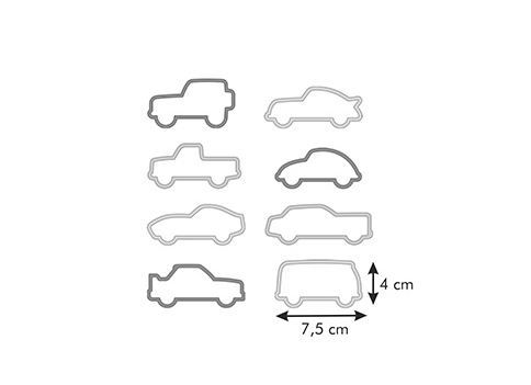 Forme pentru biscuiți DELÍCIA KIDS - Mașinuțe (8 buc.)