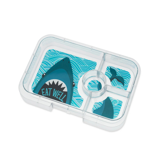 Tavă interioară Yumbox Tapas XL cu 4 compartimente - Shark