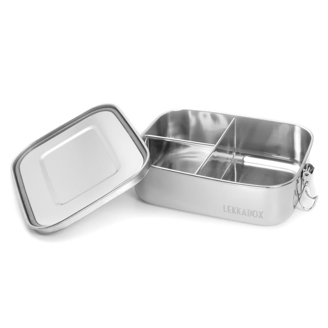 Lunchbox din oțel inoxidabil Lekkabox Safe cu 3 compartimente 1000 ml