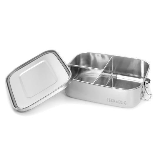 Lunchbox din oțel inoxidabil Lekkabox Safe cu 3 compartimente 1000 ml