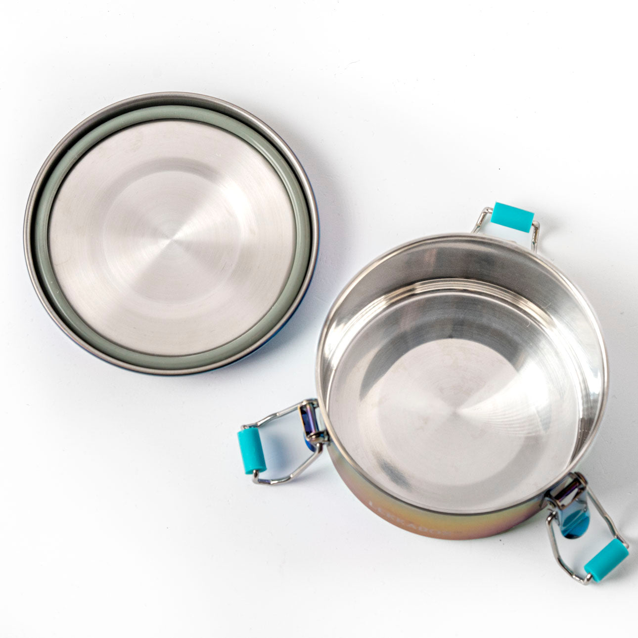 Lekkabox Clipsy Rainbow - cutie rotundă din oțel inoxidabil pentru depozitarea alimentelor