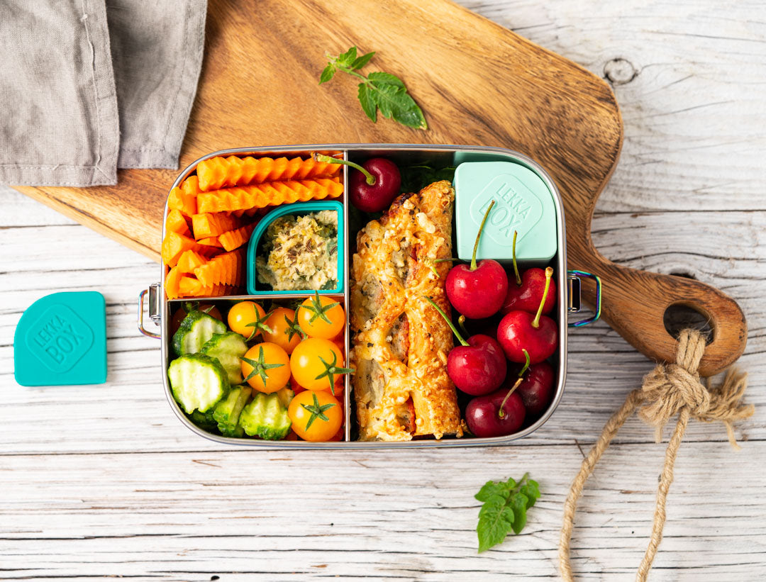 Lunchbox din oțel inoxidabil Lekkabox Safe cu 3 compartimente 1000 ml