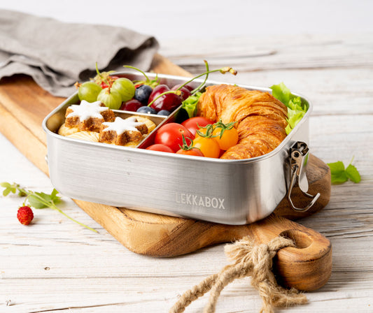 Lunchbox din oțel inoxidabil Lekkabox Safe cu 3 compartimente 1000 ml