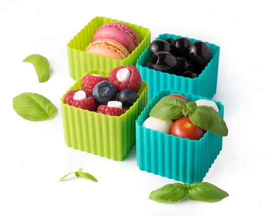 Set cuburi din silicon Lekkabox (4 buc.) - diverse culori