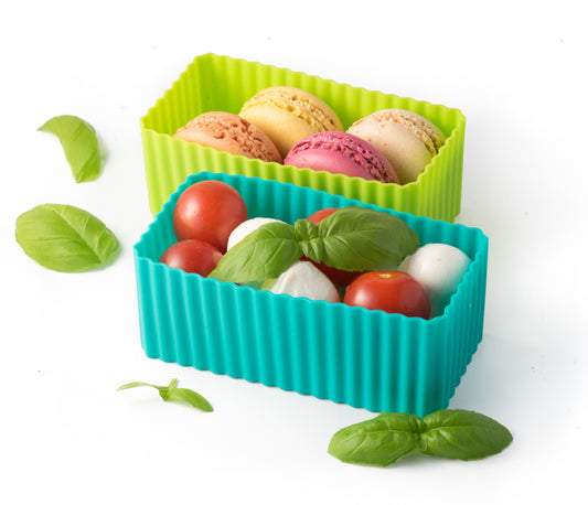 Set dreptunghi din silicon Lekkabox (2 buc, diverse culori)