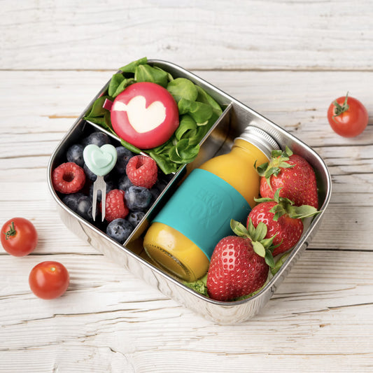 Lekkabox Juicy - Sticlă mini cu bandă din silicon (100 ml)